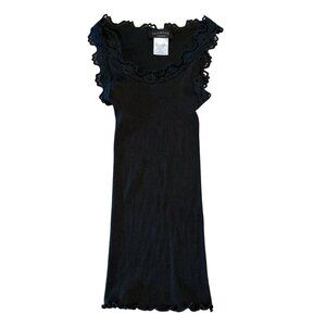 Rosemunde Black Silk Blend Lace Trim Ribbed Tank Top Women's Size Small S